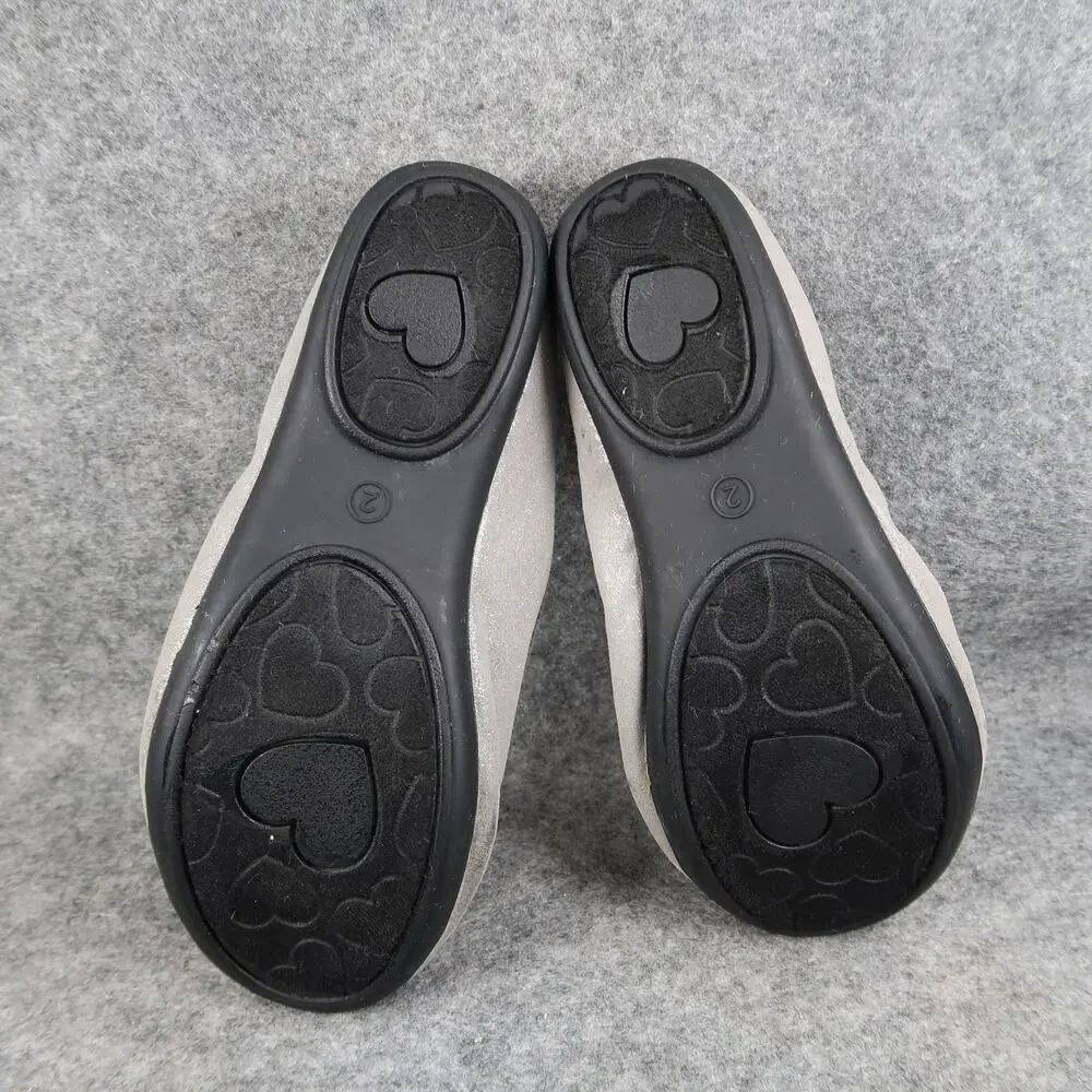 Arizona Shoes Kids Girls 2 Ballet Flats Slip On Casual Round Toe Grey Comfort